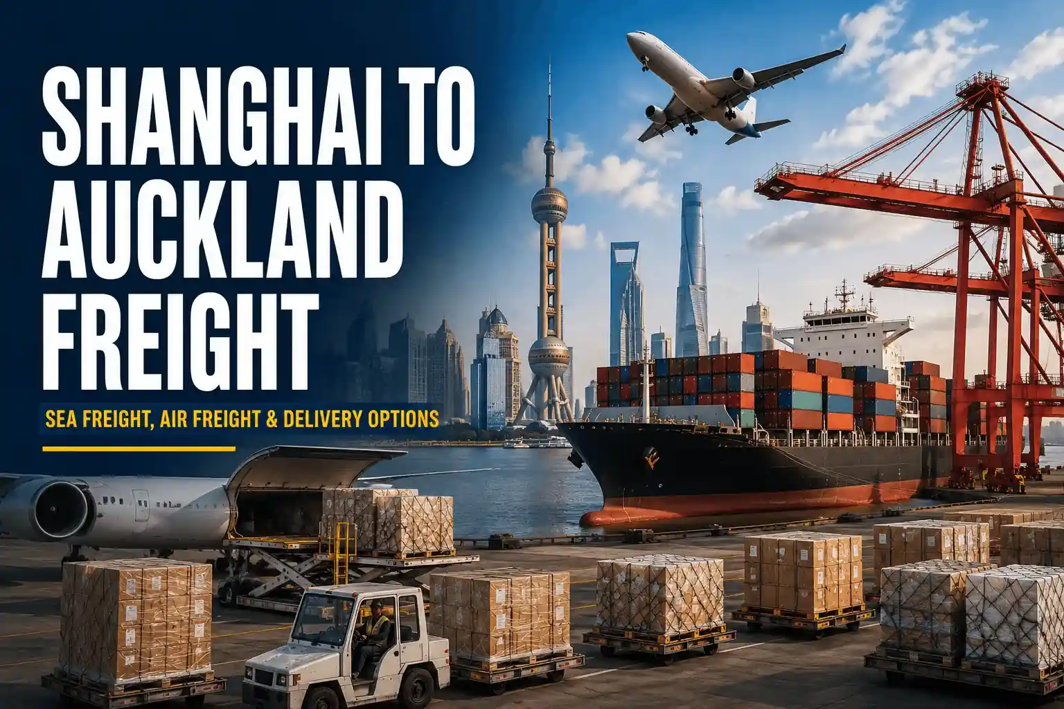 Shanghai to Auckland freight by sea and air cargo