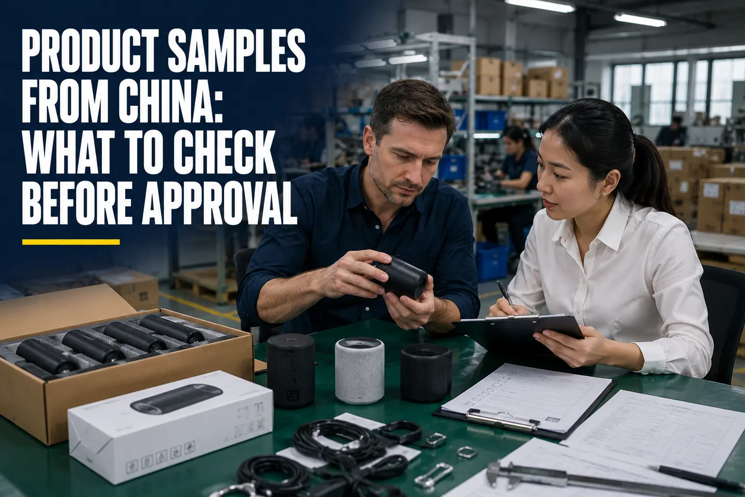 Product samples from China inspected against materials and specifications