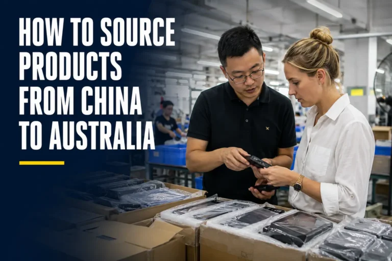 Australian importer reviewing products with a Chinese supplier inside a factory