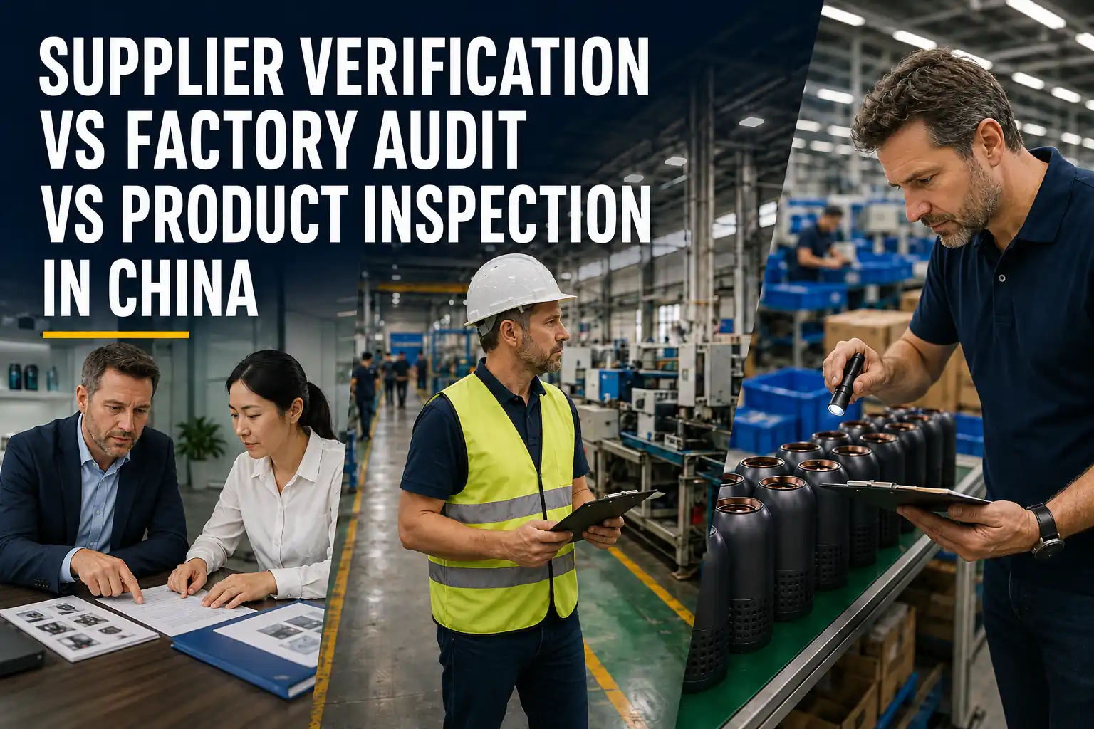 Supplier verification vs factory audit vs product inspection in a Chinese manufacturing facility