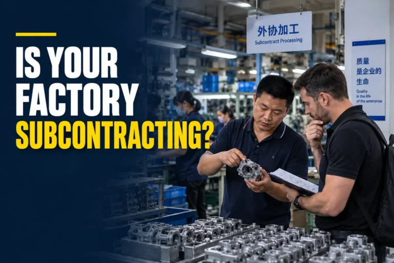 Auditor reviewing production on a Chinese factory floor to check for China factory subcontracting